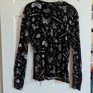 ModCloth Mock-Neck Witchy Print Top